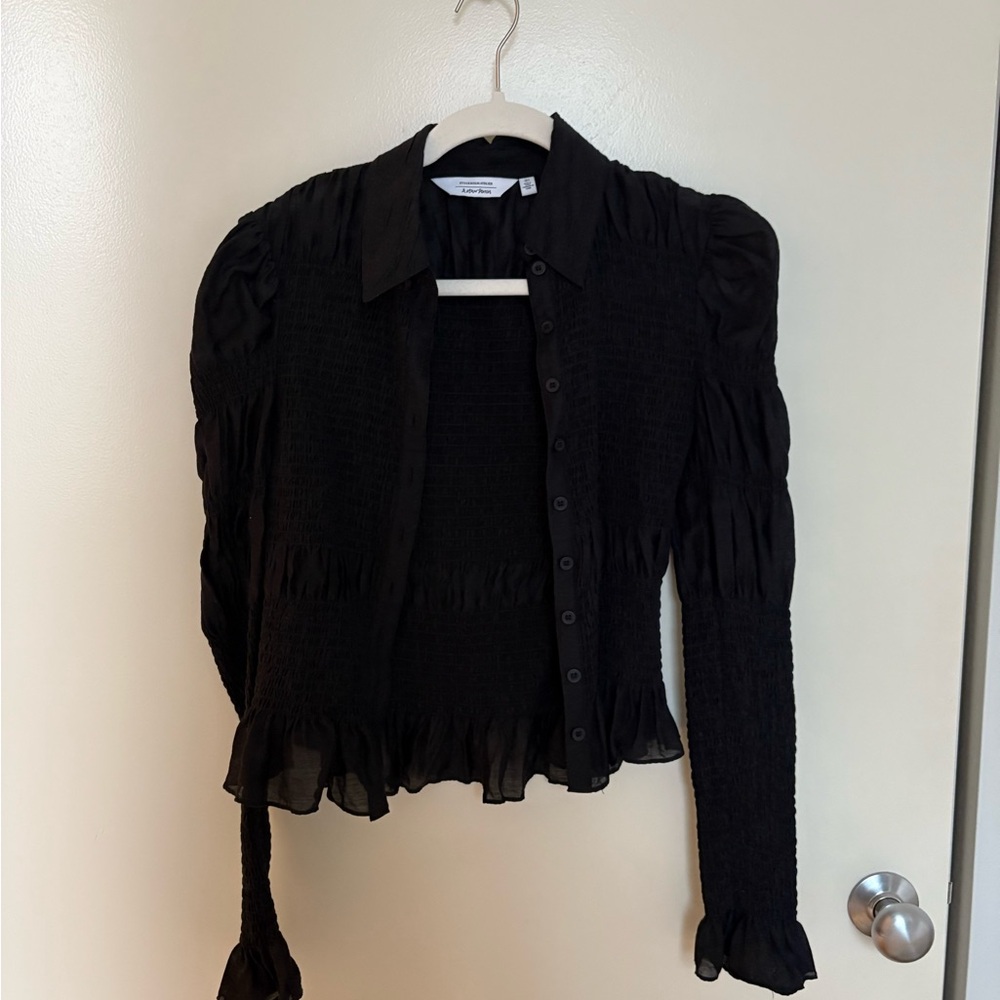 & Other Stories Black Blouse Elegant Top